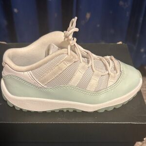 Jordan Kids' Light Green and White Sneakers